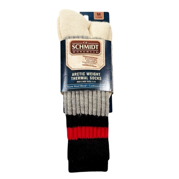 NWT Schmidt Men’s Wool Blend Artic Weight Thermal Socks Cushioned Size M - Picture 7 of 7
